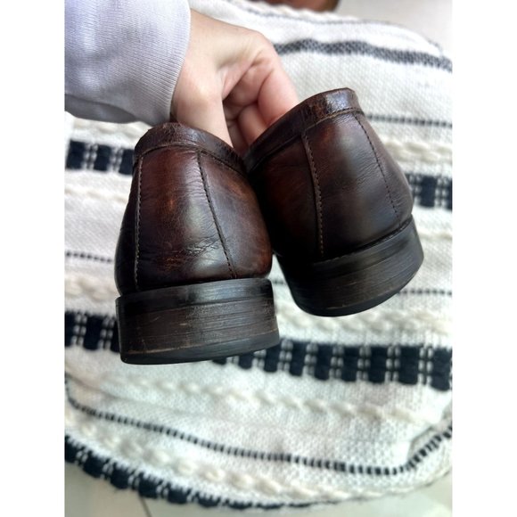 MAISON FORTE Seville Leather Horsebit Apron Toe Loafer Sz 9 Mahogany - Picture 7 of 11